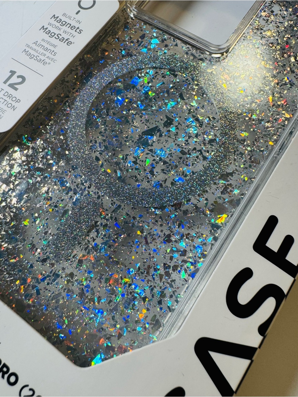 Case-Mate Twinkle MagSafe Case – Silver Glitter – iPhone 15 Pro Max 6.7” - Picture 2 of 3
